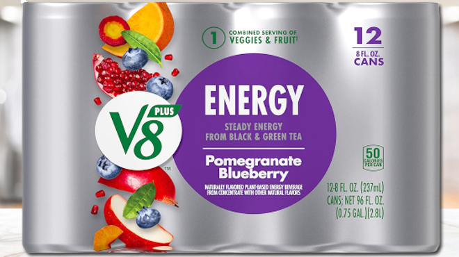 V8 Energy Pomegranate Blueberry Energy Drinks 12 Pack