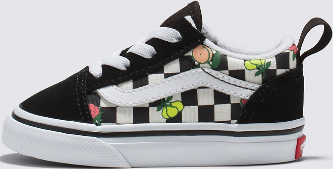 VANS Toddler Old Skool Fruit Checkerboard Elastic Lace Shoes