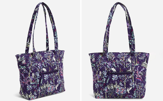 Vera Bradley Harry Potter Small Vera Tote Front and Side View on Gray Background