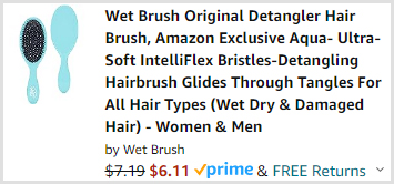 Wet Brush Original Detangler Checkout Screenshot Page