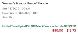 Womens Armour Fleece Hoodie Checkout