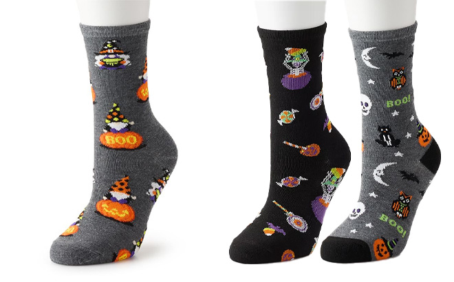 Womens Halloween Novelty Crew Socks 1