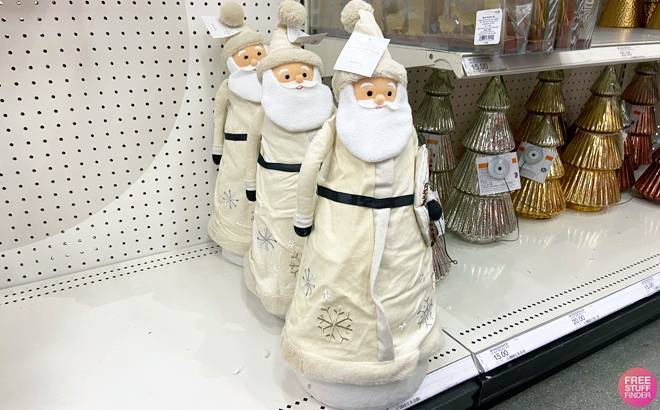 Wondershop 22 5 inch Fabric Santa Sculpture