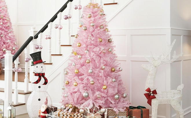 Yaheetech 6 Feet Pink Pine Christmas Tree