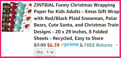 ZINTBIAL Christmas Wrapping Paper Summary