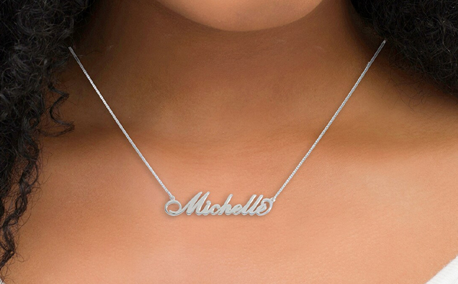 Zales Sterling Silver Name Necklace in Alpha Character