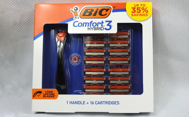 an Image of BIC Comfort 3 Hybrid Disposable Razors 17 Piece Set