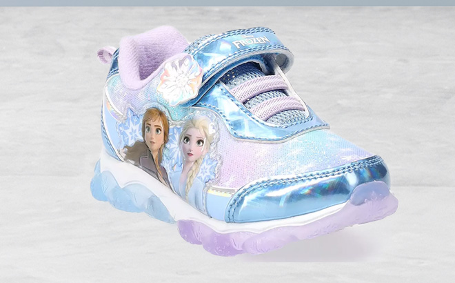 an Image of Disneys Frozen 2 Anna and Elsa Toddler Girls Light Up Shoes