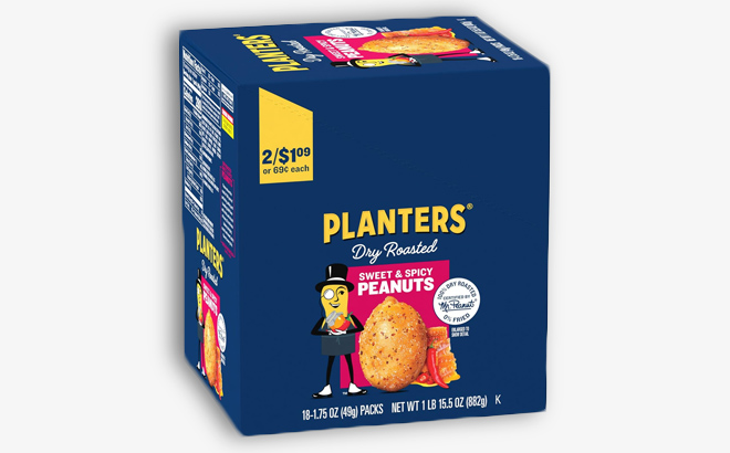 an Image of Planters Sweet and Spicy Dry Roasted Peanuts Box