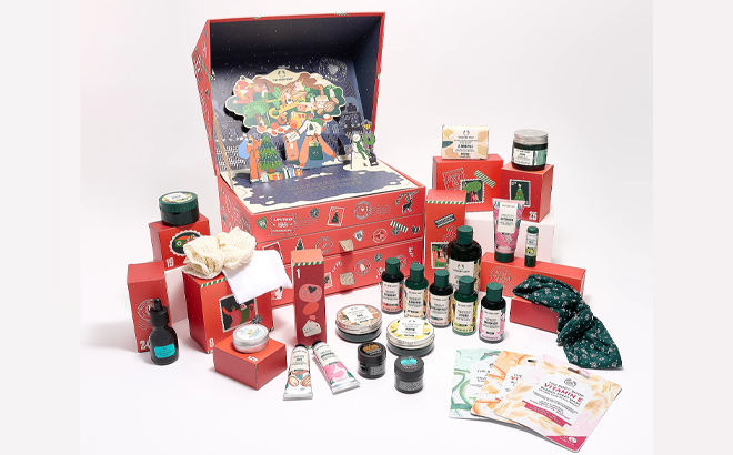 The Body Shop Holiday Advent Calendar on White Background