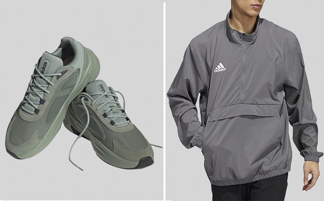 Adidas Mens Ozelle Sneakers and Adidas Mens Quarter Zip Pullover