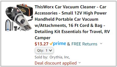 Amazon Vacuum Checkout Screenshot