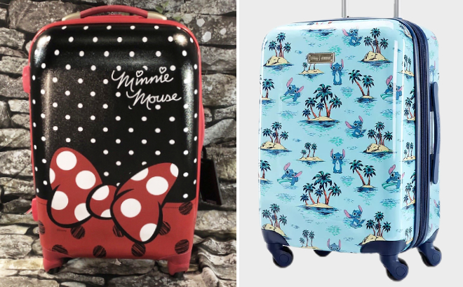 American Tourister Disney Minnie Mouse Red Bow Luggage and Lilo and Stitch Luggage