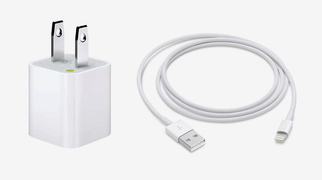 Apple 5W Charger and 1 Meter USB A to Lightning Cable