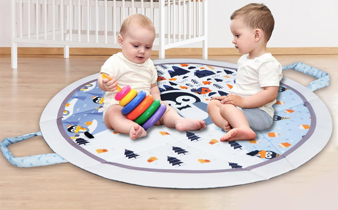 Baby Play Mat Tummy Time Mat with Exclusive Foldable Design