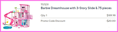 Barbie Dreamhouse Checkout Screen