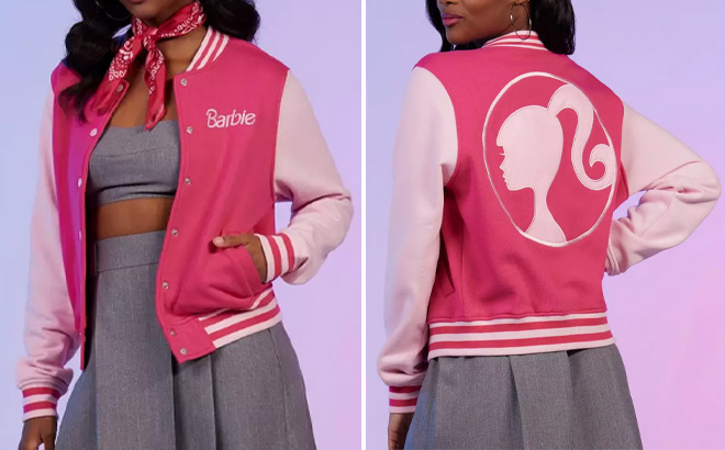 Barbie Embroidered Girls Varsity Jacket