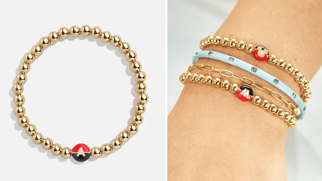 BaubleBar Disney Mickey Initial Pisa Bracelet