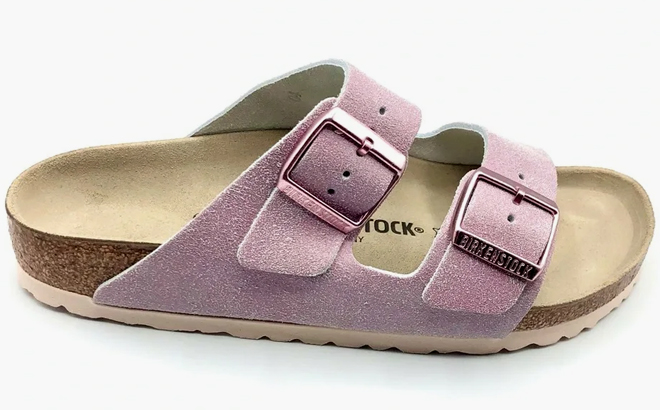 Birkenstock Womens Arizona Washed Metallic Sandals Rose