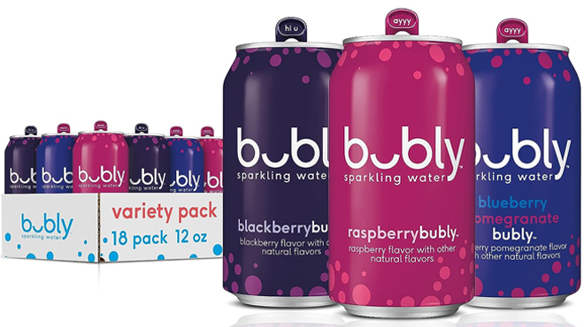 Bubly Sparkling Water Triple Berry Variety Pack 18 Count