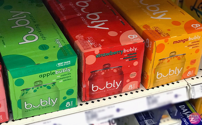 Bubly Sparkling Water in shelf