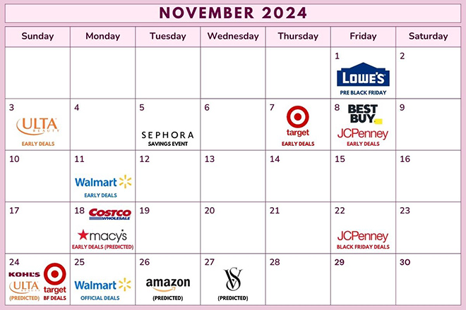 Calendar Black Friday 2024