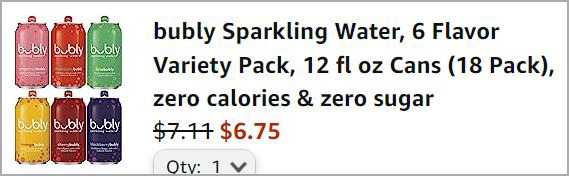 Checkout page of Bubly Sparkling Water