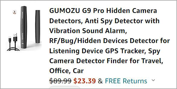  GUMOZU Hidden Devices Detector, Pro Hidden Camera