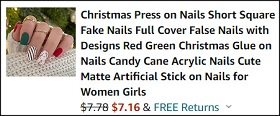 Christmas Press On Nails Order Summary