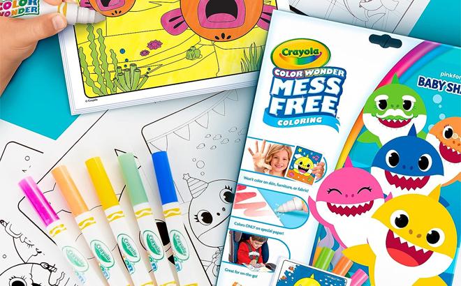 Crayola Baby Shark Color Wonder Pages Coloring Kit
