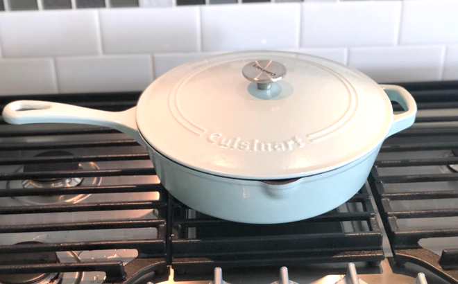 Cuisinart Cast Iron Chicken Fryer in White Color