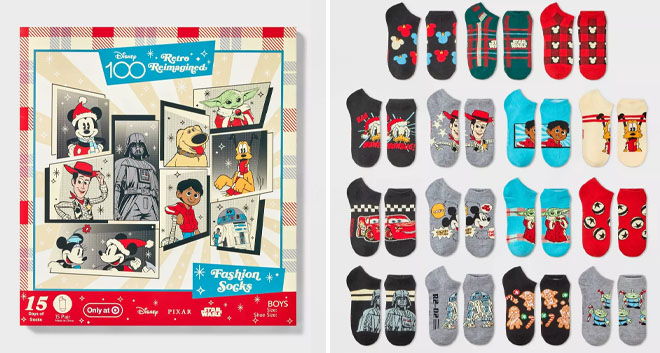 Disney Boys Mickey Mouse 15 Days of Socks Advent Calendar