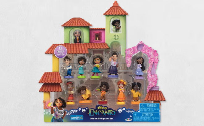 Disney Encanto Mi Familia Figurine Doll Playset on a Gray Background