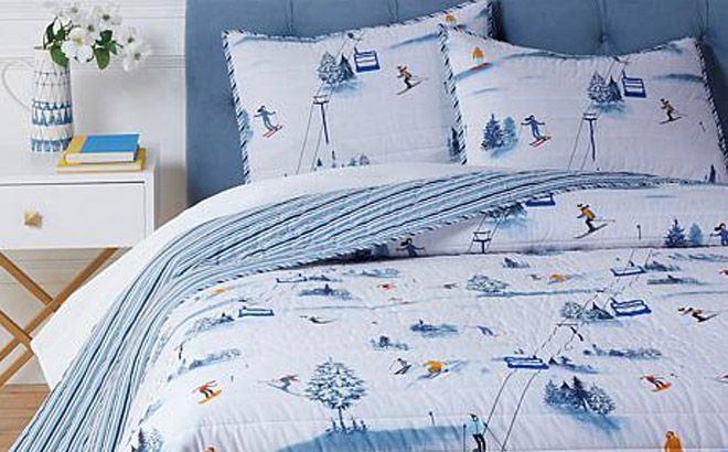 Emryn House 100 Cotton 3 piece Quilt Set Ski Slopes Color