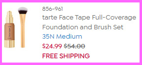 Final Price Breakdown for Tarte Face Tape Foundation and Brush Set