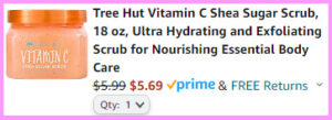 Final Price Breakdown for Tree Hut Vitamin C