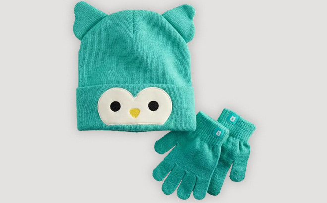 Girls Squishmallows Winston Hat and Glove Set