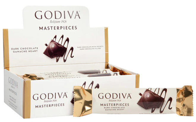 Godiva Masterpiece Dark Chocolate Ganache Heart 1 Oz Bar