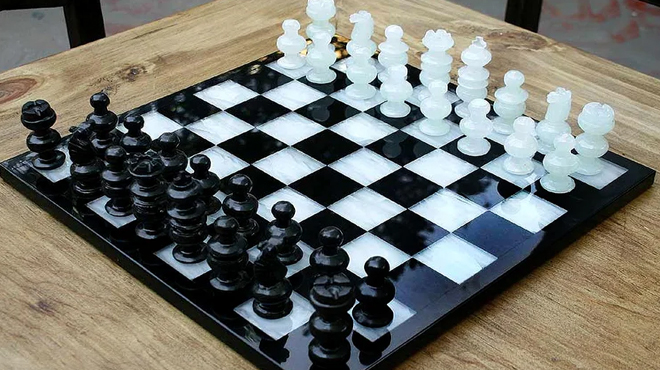 Handmade Salvo Black Chess Board Game