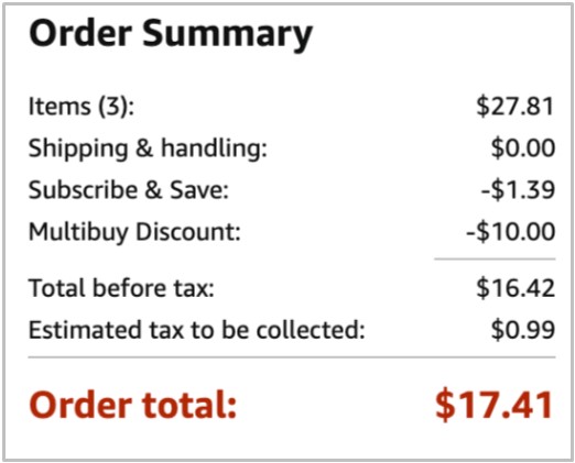 Hefty Amazon Checkout Screenshot