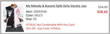 Hello Kitty Girls Split Varsity Jacket Screenshot