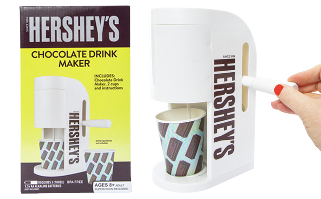 Check out this @hersheys Chocolate Drink Maker that's at @fivebelow It's  only $5 and even has a frother. The catch… it takes batteries……