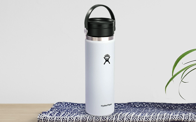 Hydro Flask Wide Mouth Bottle with Flex Sip Lid 20 Ounce on table