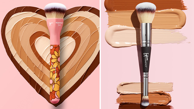 IT Cosmetics Heavenly Luxe Flower Power Foundation Brush and Heavenly Luxe Complexion Perfection Brush