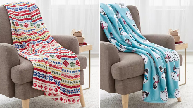 Joyland Printed Plush Throw Blanket in Various Designs