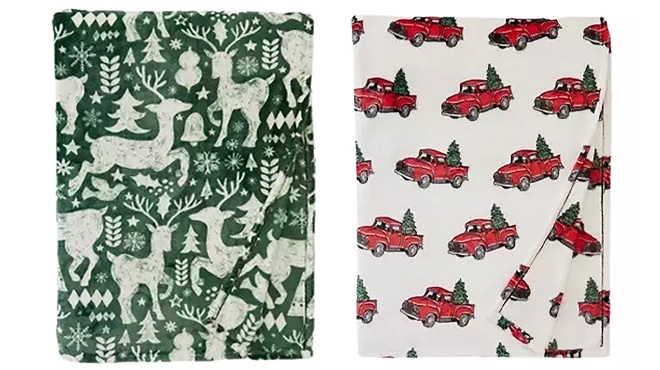 Joyland Printed Plush Throw Blankets