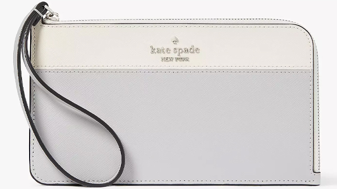 Kate Spade Lucy Medium L Zip Wristlet in Gray