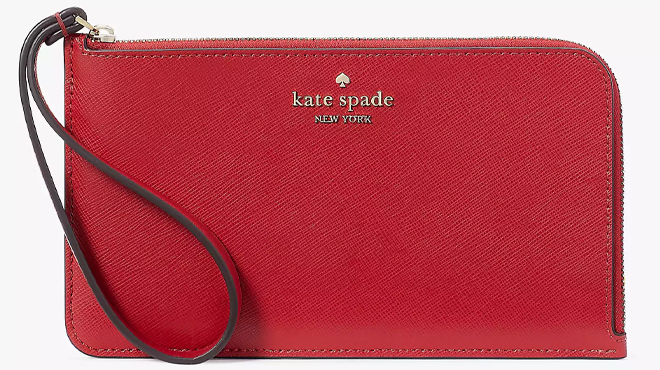 Kate Spade Lucy Medium L Zip Wristlet in Red