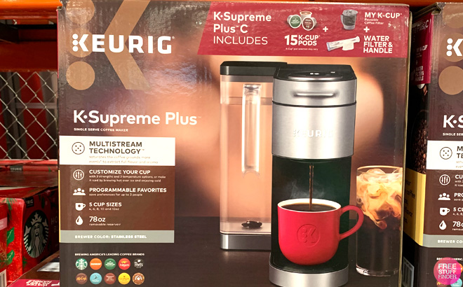 Keurig K Supreme Plus Coffee Maker on a Store Shelf