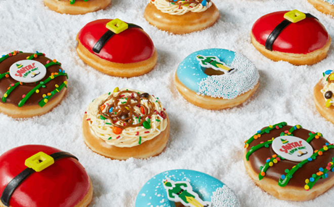 Krispy Kreme Elf Doughnuts on Snow